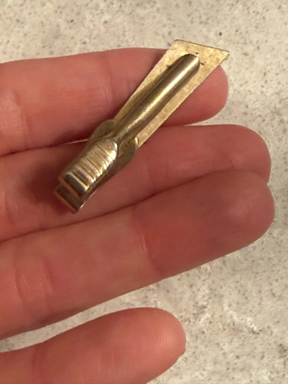 Vintage 1960s angled Gold Tone Diagonal Tie Clip